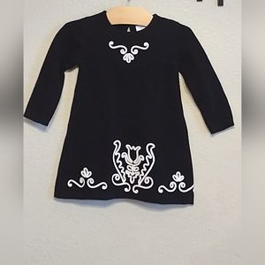 Hanna Andersson black cotton Milano sweater dress Holiday Christmas size 80 US 2